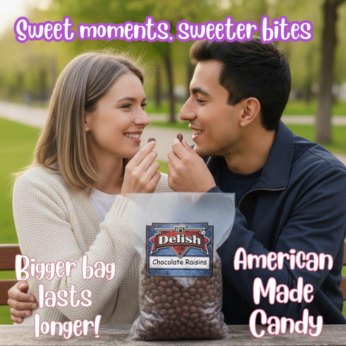 5 Lbs Gourmet Milk Chocolate Covered Raisins by It's Delish, Bulk | Milk Chocolate Raisins Candy Snack for Parties