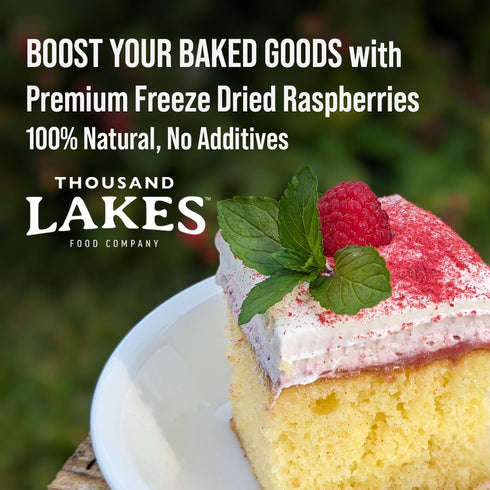 Thousand Lakes Freeze Dried Fruit - Raspberries 1.2 Ounces, No Sugar Added, 100% Whole Raspberries