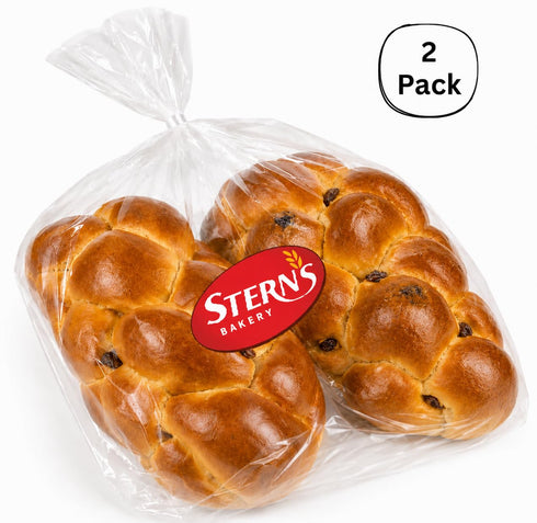 16 (2 Pack) Stern's Bakery Kosher Fresh Raisin Challah Bread Ounce - Traditional Raisin Bread for your Holiday