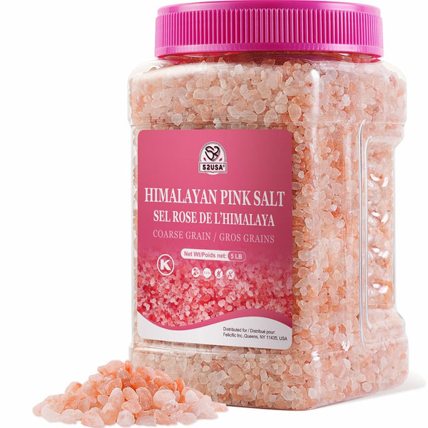 52USA Himalayan Pink Salt Coarse, Pink Salt Coarse for Grinder, 80oz (5