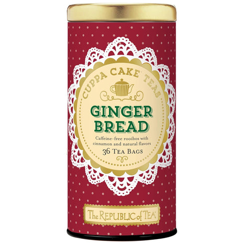 The Republic of Tea Gingerbread Cuppa Cake Red Tea, 36 Tea Bags in Tin