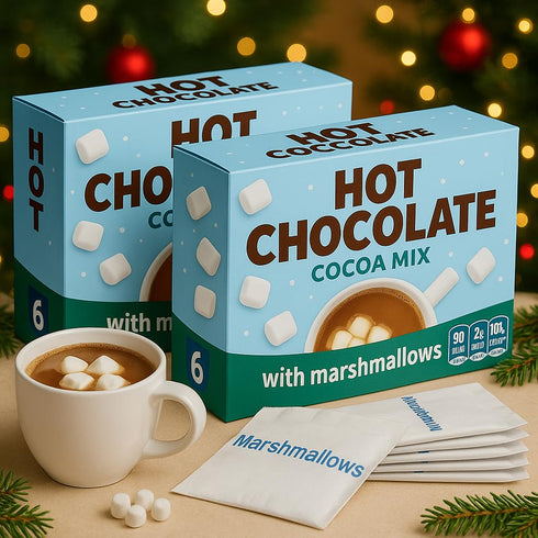 Generic 12 Packets (4 oz (6 Hot Chocolate Cocoa with Marshmallows Mix Total Each Per Box))