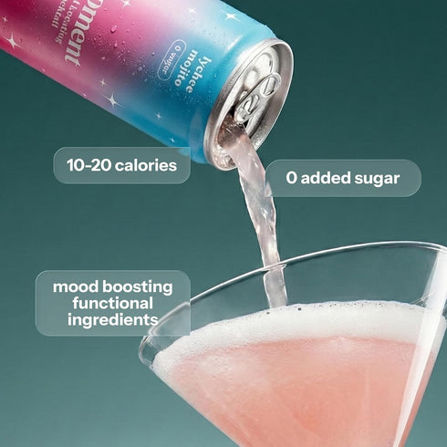 0 0 12 Pack 11.5 oz Moment Mocktails Non-Alcoholic Drinks (Shark Tank) - Calm, Clarity & Relaxation with L-Theanine