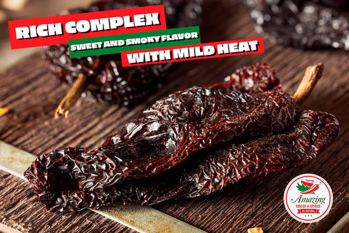 Dried Ancho Chiles Peppers 4 oz, Natural & Premium for Authentic Mexican Mole, Sauces, and Salsas