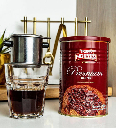 Trung Nguyen 15 oz (Pack 2) Premium Blend Roasted Ground Coffee Blend Strong and Bold Arabica & Robusta Chocolate