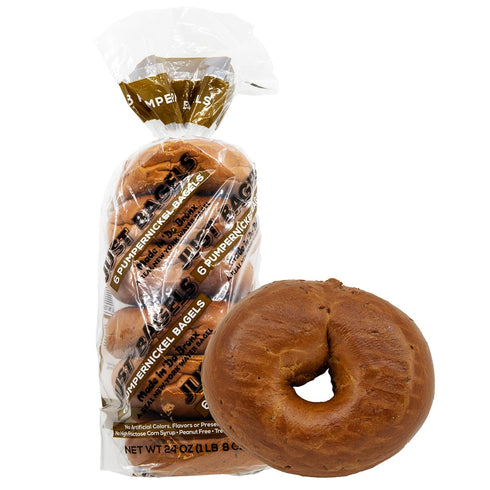 Just Bagels Pumpernickel Bagels - 2 Packs Of 6 Bagels Per Pack