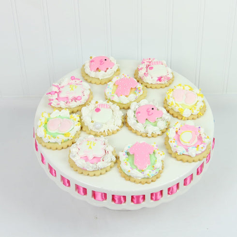 24 Count Royal Icing Decorations, Baby Girl, Gender Reveal Party, Baby Shower Edible Kosher Decorations for Cakes