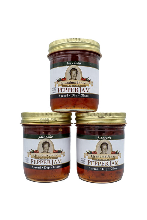 Grandma Jones' Originals PEPPER JAM Grandma Jones Originals Pepper Jelly 3 Packs (Comes in 8 Flavors) (Jalapeo)