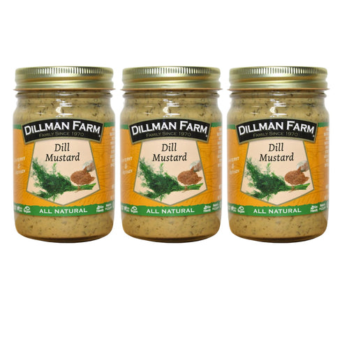 Dillman Farm All Natural Gourmet Dill Mustard - Gluten-Free, Non-GMO, Vegan, Kosher,