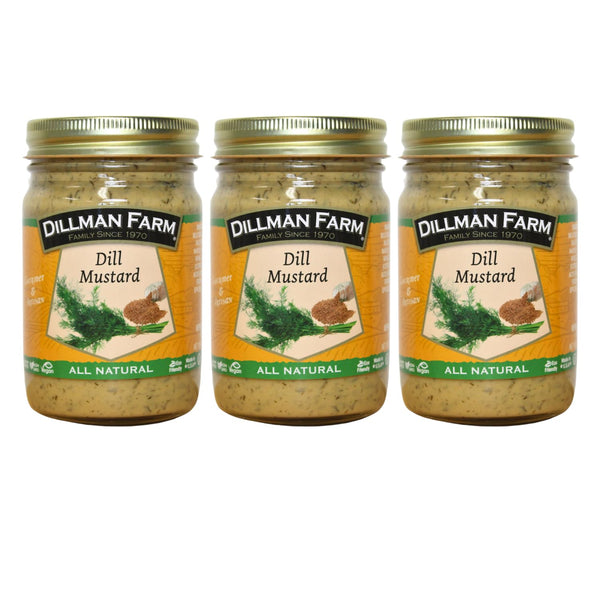 Dillman Farm All Natural Gourmet Dill Mustard - Gluten-Free, Non-GMO, Vegan, Kosher,