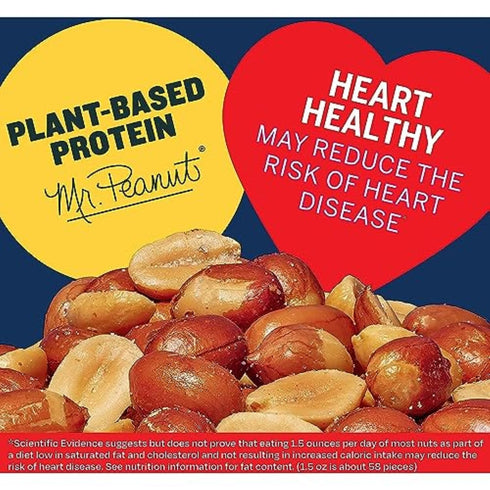 12.5 oz (Pack 6) PLANTERS Redskin Spanish Peanuts, Roasted Salted Peanuts Jars