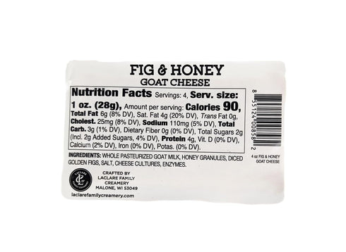 Generic 4 oz (Pack 4) Goat Milk Cheese Fig & Honey Chevre