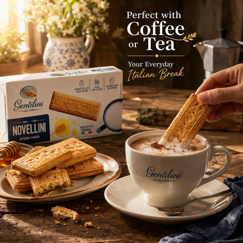 Gentilini 8 Pack (8.8 oz 250 Novellini Italian Biscotti Cookies, Milk & Honey, / g Each) Imported from Italy, Classic