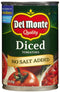 Del Monte Tomatoes, Diced, No Salt Added,14.5oz, (pack of 2)