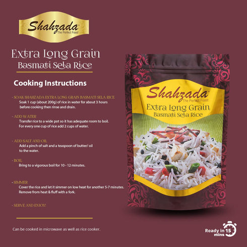 (02 Lbs.) 02 Packing 32 Shahzada Basmati Sela Rice Extra Long Grain, Slender, Sturdy and Non-Sticky Grain
