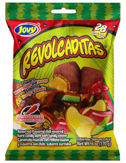 Jovy Revolcaditas with Chili Watermelon & Mango Flavors, 6oz Bag, Mexican Candy
