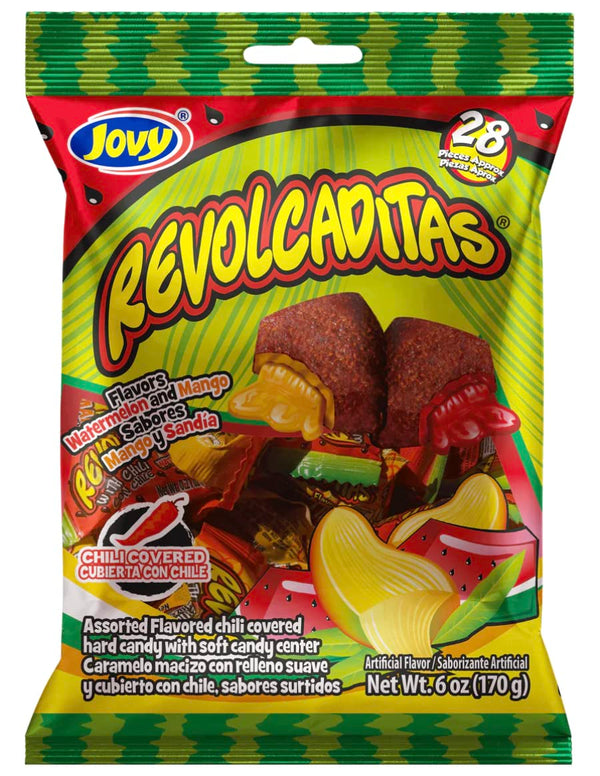 Jovy Revolcaditas with Chili Watermelon & Mango Flavors, 6oz Bag, Mexican Candy