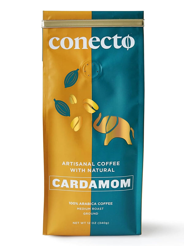 Conecto Cardamom Coffee: 100% Natural and Artisanal, Guatemalan Arabica Ground Coffee Flavored