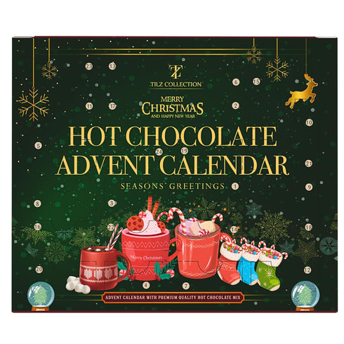 2025 24 Set Hot Chocolate Advent Calendar - Gourmet Luxury Hot Chocolate Selection Variety Flavours - Food Advent
