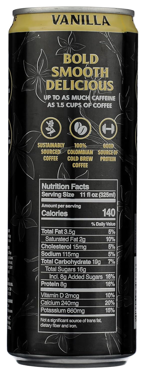 (1 Count) Death Wish Coffee - Vanilla Flavored Canned Latte