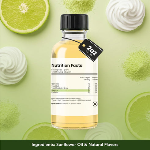 2 Dolce Flav Natural Lime Extract Ounce Oil-Soluble Kosher, Sugar-Free, Concentrated Citrus Lime Flavor for Candy