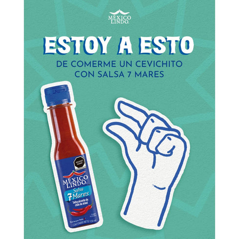 7 5 Oz (Pack 12) Mexico Lindo Mares Hot Sauce, Hot Sauce for Seafood, Fl