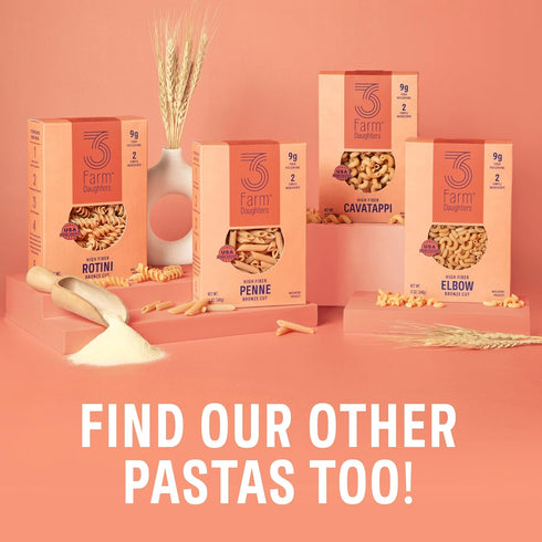 Pack, 2 12 oz. (8 Pack) Three Farm Daughters High Fiber Pasta Spaghetti Irresistible, Low GI, Non GMO Spaghetti Pasta