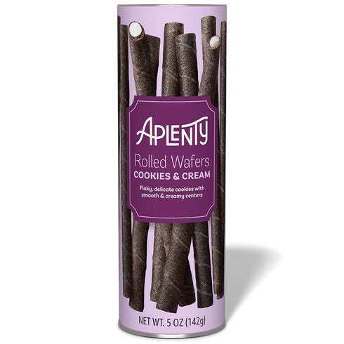 Aplenty Amazon Brand - , Cookies & Cream Rolled Wafers, 5 oz