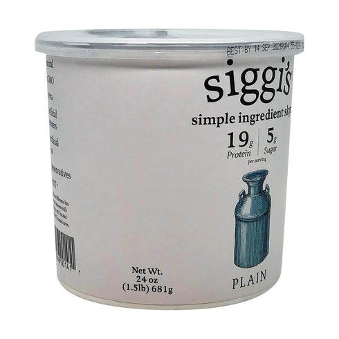 24 oz. siggi's Icelandic Strained Nonfat Yogurt, Plain, Multiserving Container Thick, Protein-Rich Yogurt Snack