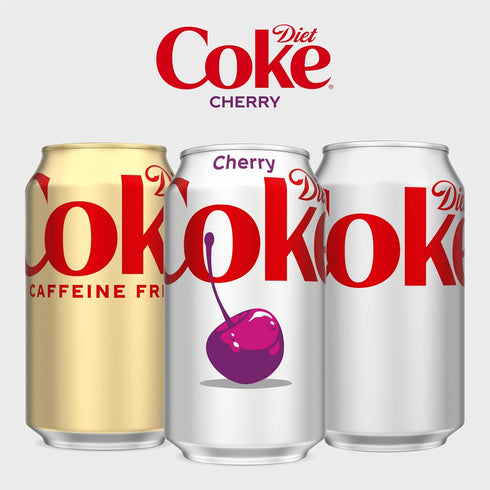 12 oz, 12 Pack Diet Coke Cherry Soda Soft Drink, fl