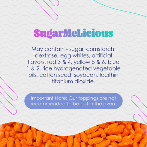 SugarMeLicious Carrot Sprinkles, Festive Sprinkle Mix for Baking & Decorating, Perfect for Cakes, Cupcakes, Cookies,