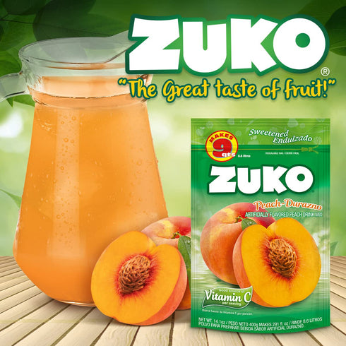 Pack, 14.1 oz, Pack 6 Zuko Peach Instant Powder Drink Family