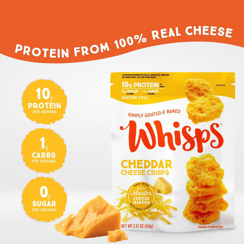 Pack (2.12 Oz, 6 Pack) Whisps Cheese Crisps Variety | Protein Chips | Healthy Snacks | Protein Snacks, Gluten Free