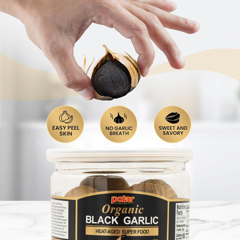 5 oz (Pack 1), Bulbs, MW Polar USDA Organic Black Garlic of Whole Easy Peel, All Natural, Chemical Free, Kosher