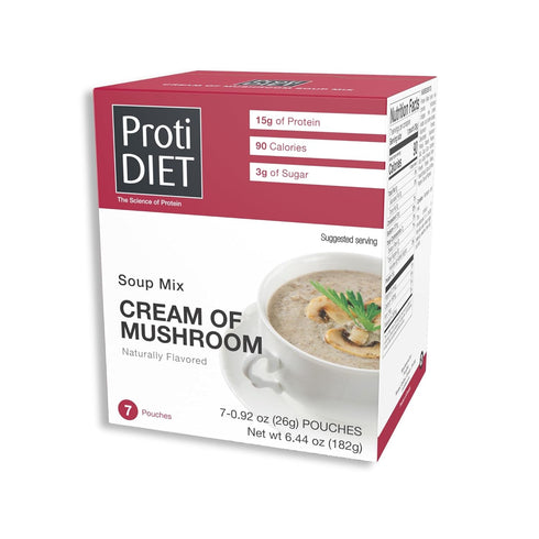 ProtiDIET Cream of Mushroom Soup Mix - Gluten-Free, Low Sugar, Low Fat,