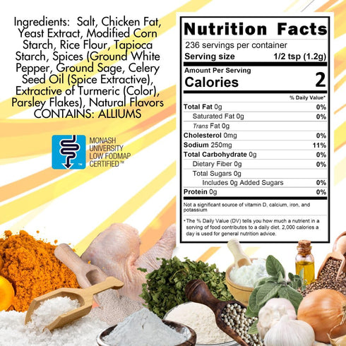 Smoke n Sanity Chicken Base, Certified Low FODMAP Seasoning, Gluten Free, 10.0 oz