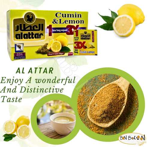 Generic (12 AlAttar Natural Drink Herbal Cumin & Lemon Tea Herbals Herb Herbs No Caffeine No Additives No Artificial