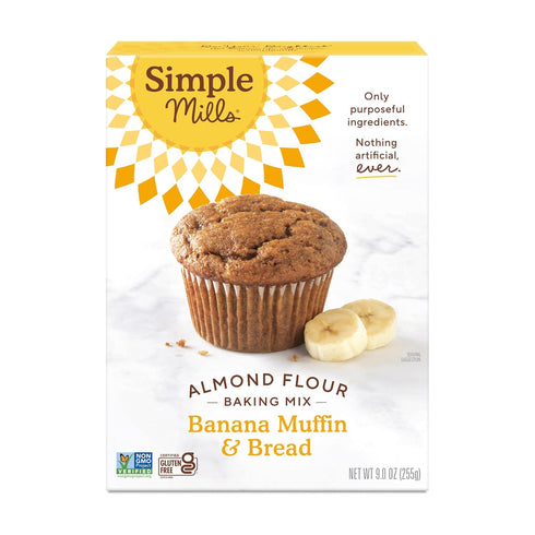 Simple Mills Almond Flour Baking Mix, Banana Muffin & Bread Mix, Gluten Free, 9 Ounce