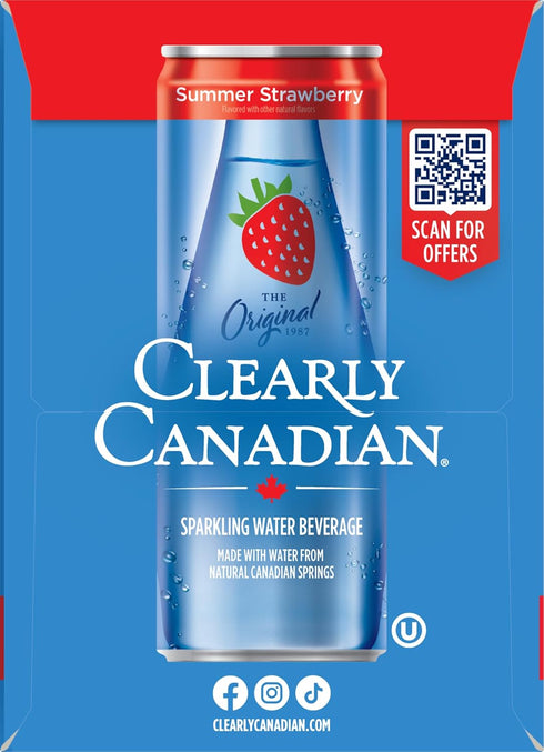 Summer 6pk Clearly Canadian Strawberry Cans