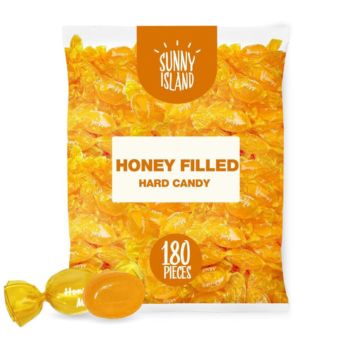 2-Pound 180 Honey Filled Hard Candy | Bag | About Pieces | Soothing Throat Drops | Individually Wrapped