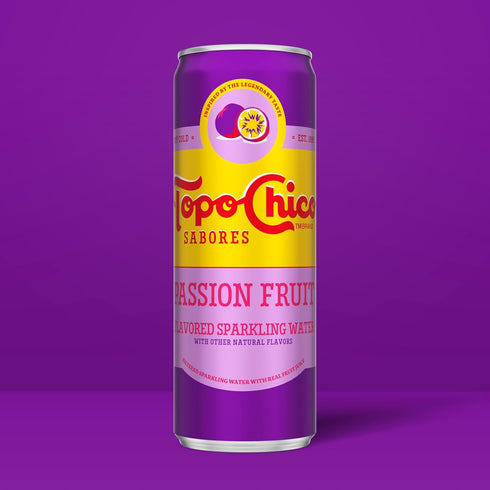 12 oz, 8 Pack Topo Chico Sabores Passionfruit Flavored Sparkling Water, fl