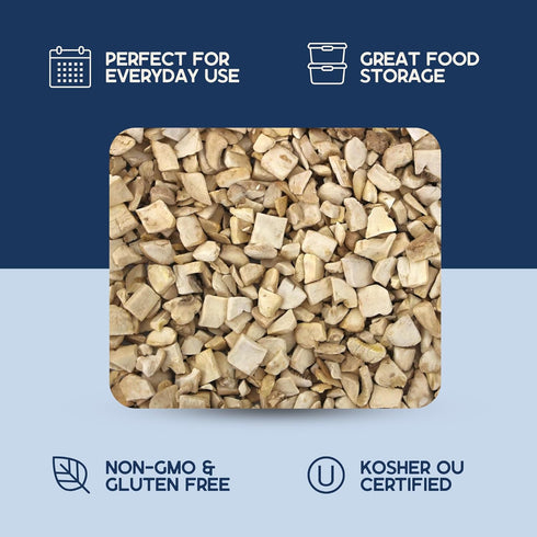 (1.5 oz, Harmony House Foods Freeze-Dried Mushroom Dices Quart Size Jar)