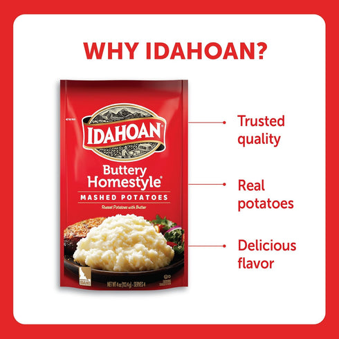 4 oz (Pack 12) Idahoan Buttery Homestyle Mashed Potatoes