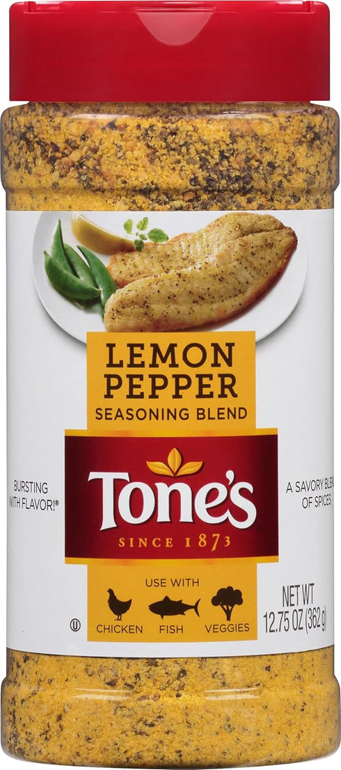 Tone's Lemon Pepper Seasoning Blend, 12.75 Ounce