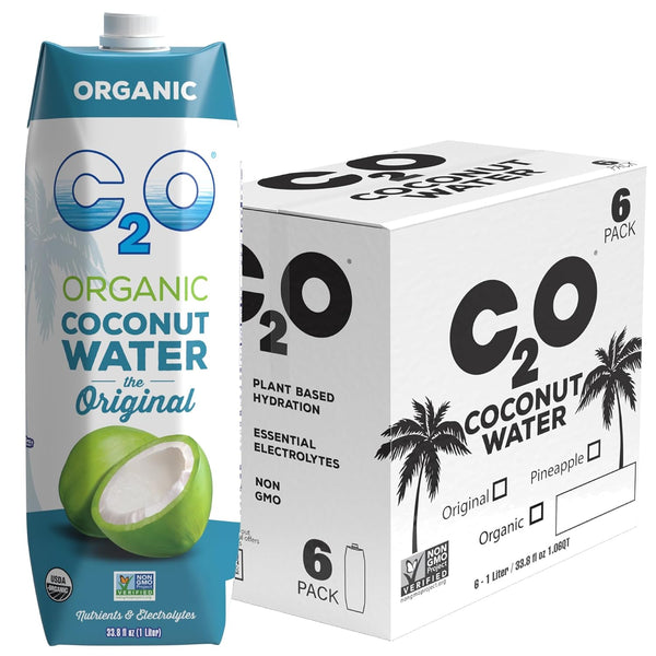C2O - Organic Coconut Water, The Original Flavor (6 Pack) - Made