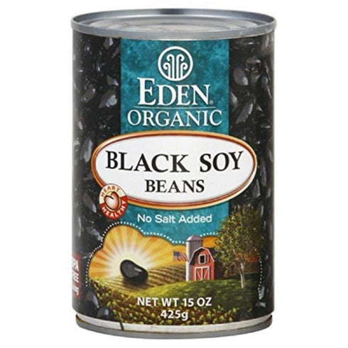 15 oz (6-Pack), Eden Organic Black Soybeans, Can Complete Protein, No Salt, Non-GMO, Gluten Free, Vegan, Kosher, U.S.