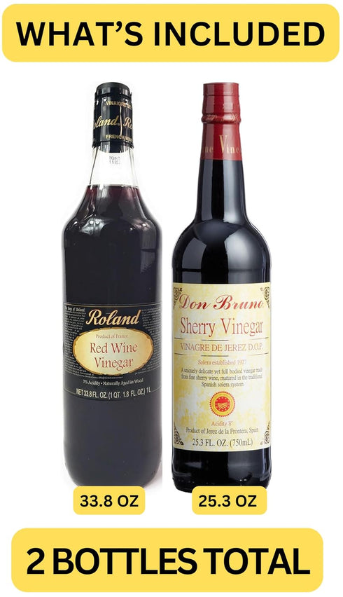 Arthur Nicolas 2 Pack 1 | Red Wine Vinegar and Cherry Wine Vinegar Combo | Bottle Each