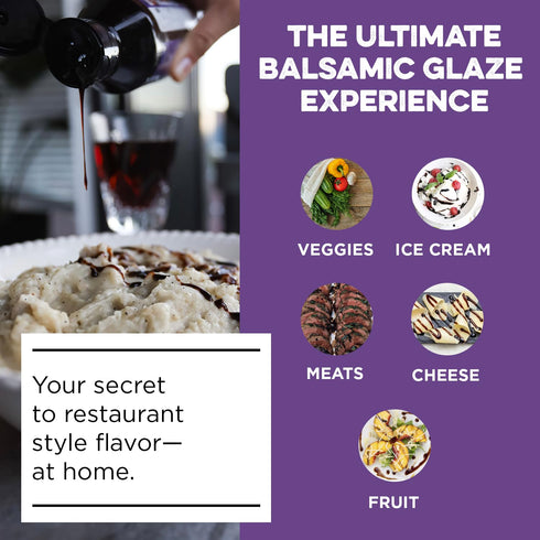 8.45oz (Pack 2) Nonna Pias Cabernet Merlot Balsamic Glaze - IGP Certified Balsamic Vinegar of Modena - Full-Bodied