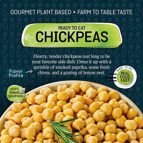 14.1 Oz (Pack 1) Mediterranean, Ready to Eat Chickpeas, Gluten Free, Plant Based, Vegan, No Preservatives, No