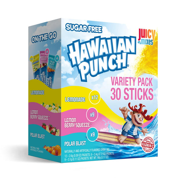 Hawaiian Punch Drink Mix | 30 Count Variety Pack | (Lemonade, Lemon